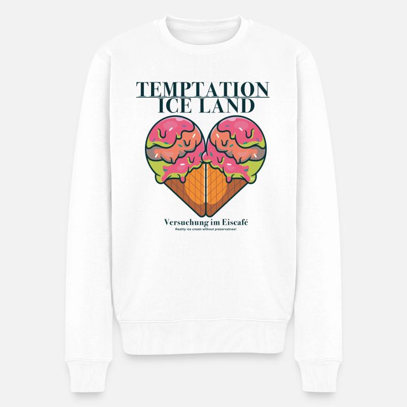 Temptation Ice Land Bo-Grafik - Männer Premium Bio Pullover - Weiß