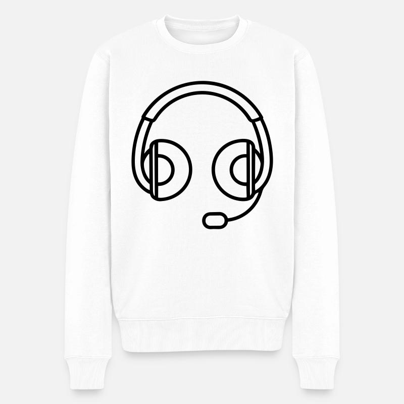 casque audio gaming - Pull Premium bio Homme - blanc