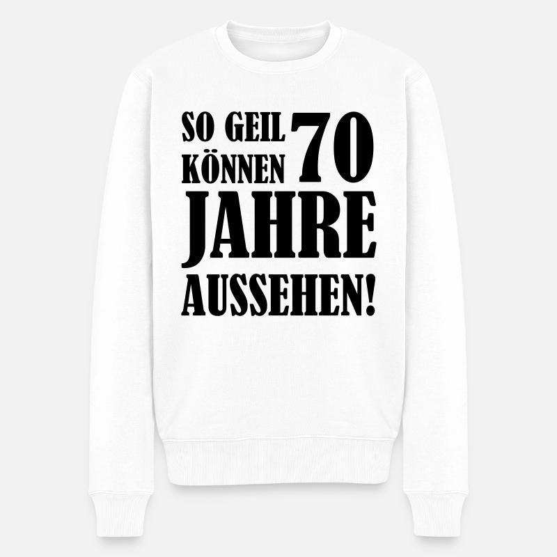 70 ans - Pull Premium bio Homme - blanc