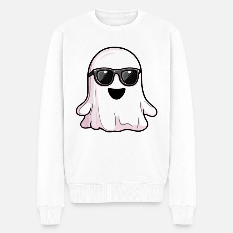 Geist Halloween Sonnenbrille - Männer Premium Bio Pullover - Weiß