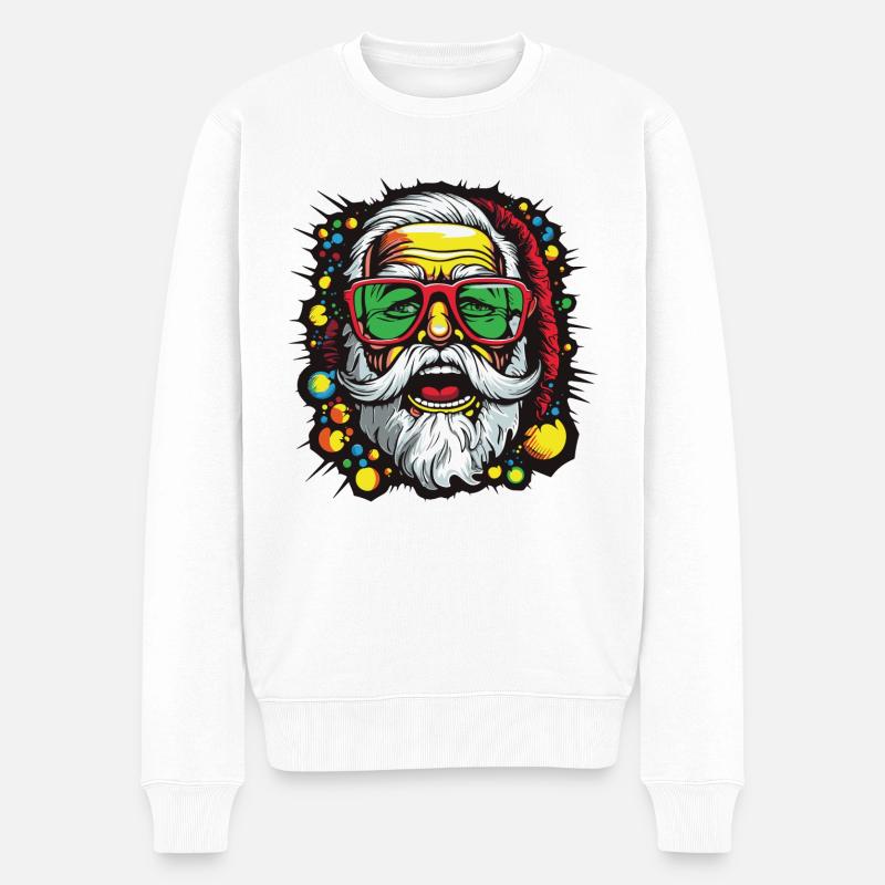 santa weihnachtsmann - Männer Premium Bio Pullover - Weiß