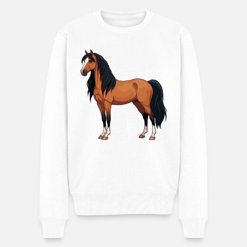 Le cheval de Méren réel - Pull Premium bio Homme - blanc