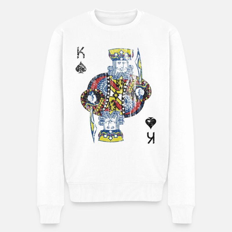Carte de poker costume de roi - Pull Premium bio Homme - blanc
