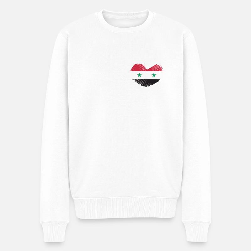 Drapeau arabe drapeau de Damas - Pull Premium bio Homme - blanc