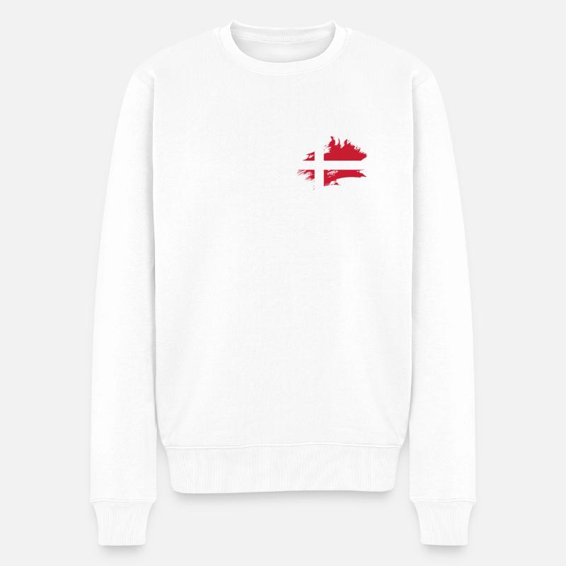 Danemark Drapeau danois Danmark Denmark - Pull Premium bio Homme - blanc