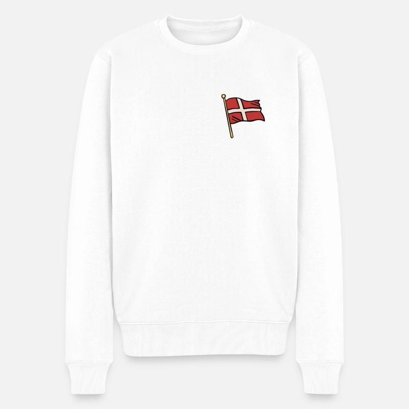 Danemark Drapeau danois Danmark Denmark - Pull Premium bio Homme - blanc