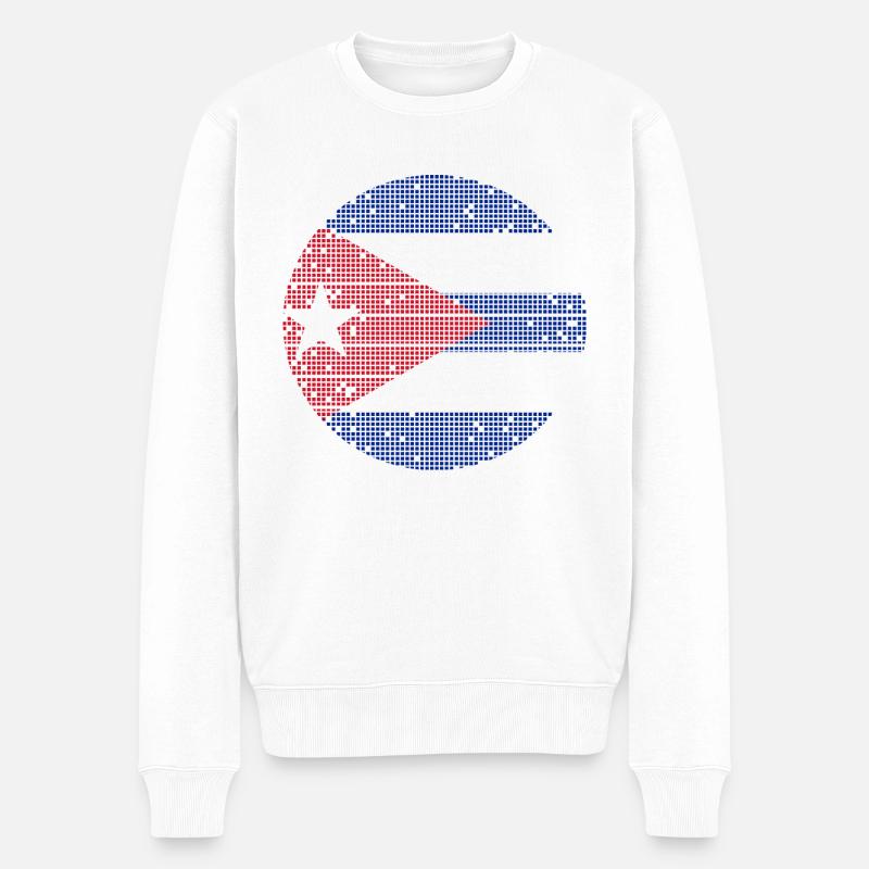Kuba Flagge Karibik Urlaub Cuba Reise Havanna - Männer Premium Bio Pullover - Weiß