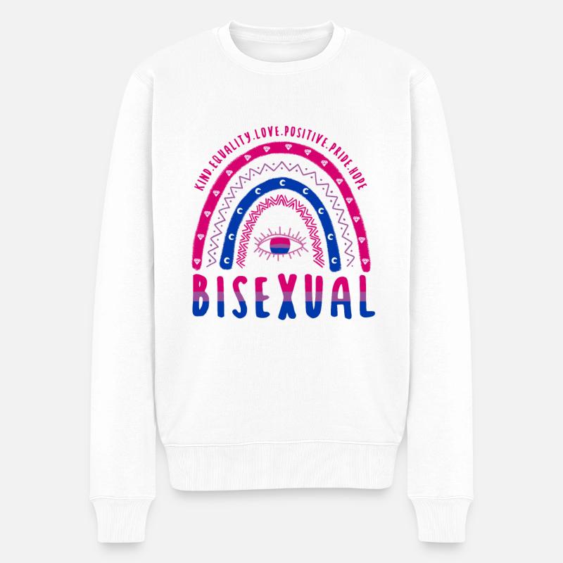 Boho Regenbogen LGBT Spruch Bisexuell - Männer Premium Bio Pullover - Weiß
