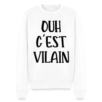 ouh c'est vilain - Pull Premium bio Homme - blanc - Devant - Thijin (182cm)