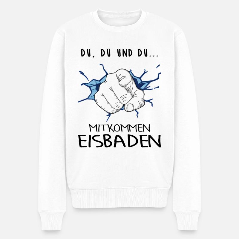 Eisbaden Winterbader-Motivation Eisbader - Männer Premium Bio Pullover - Weiß