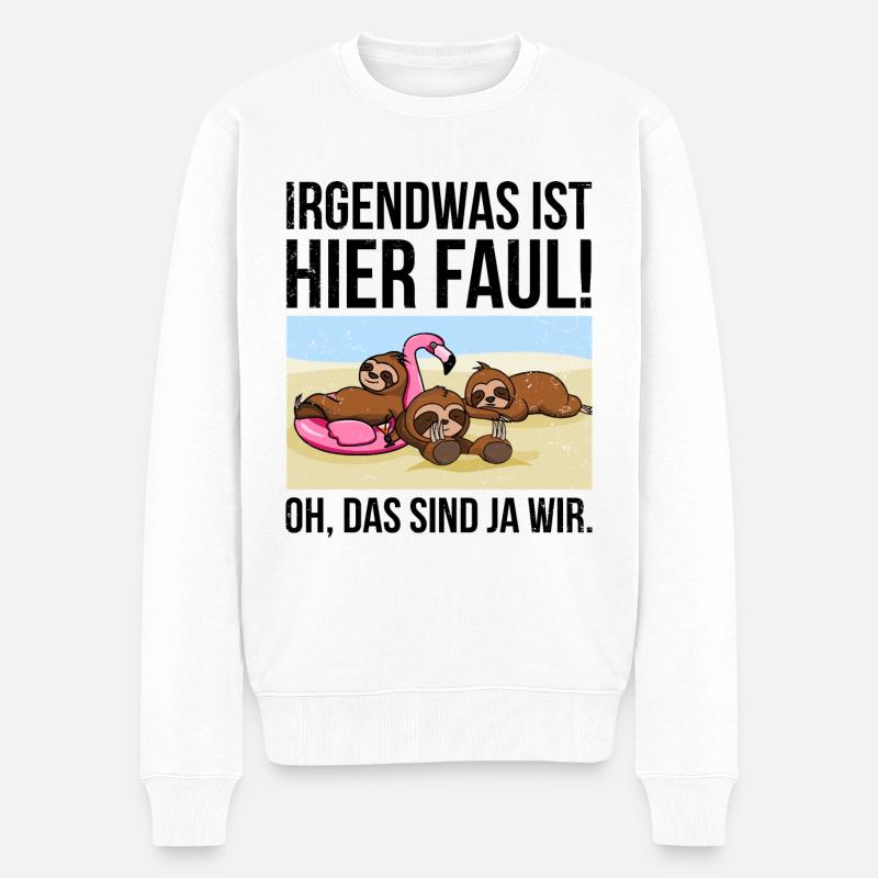 Irgendwas ist hier faul oh das sind ja wir! - Männer Premium Bio Pullover - Weiß