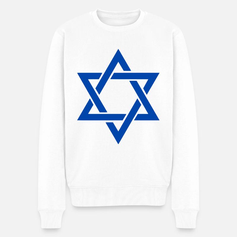 Israel davidstern - Männer Premium Bio Pullover - Weiß