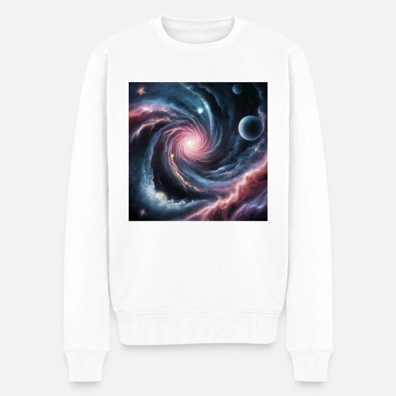 Universum 2 - Männer Premium Bio Pullover - Weiß