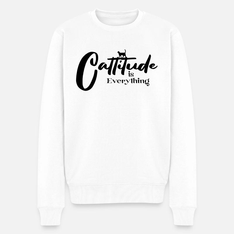 Cattitude, c’est tout - Pull Premium bio Homme - blanc
