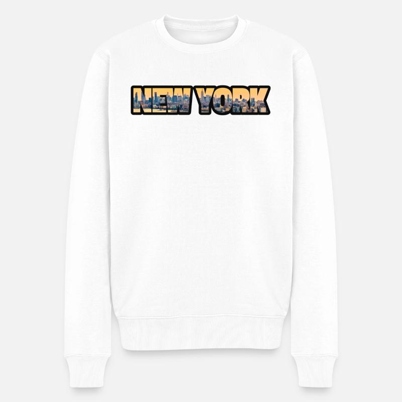 Skyline de New York - Pull Premium bio Homme - blanc