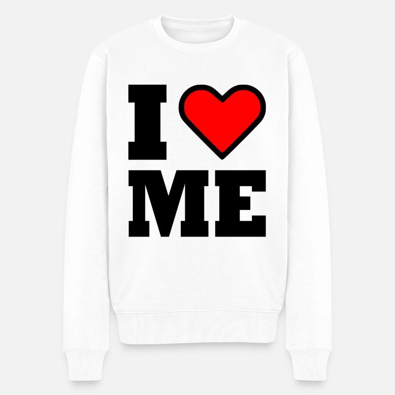 I love me - Pull Premium bio Homme - blanc