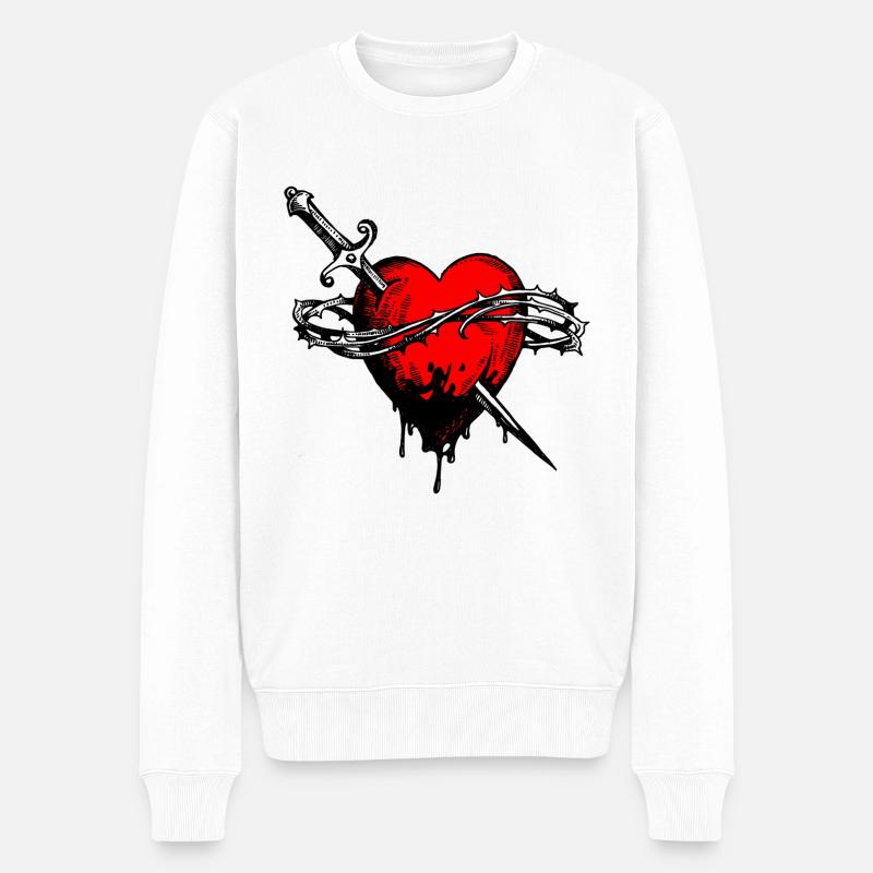 Cœur - Pull Premium bio Homme - blanc