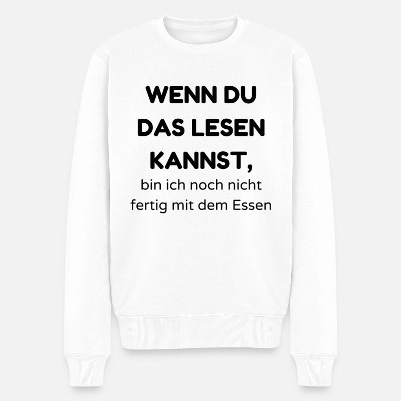 lesen kannst - Männer Premium Bio Pullover - Weiß