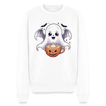 fantôme fantôme halloween citrouille chauve-souris drôle - Pull Premium bio Homme - blanc - Devant - Thijin (182cm)