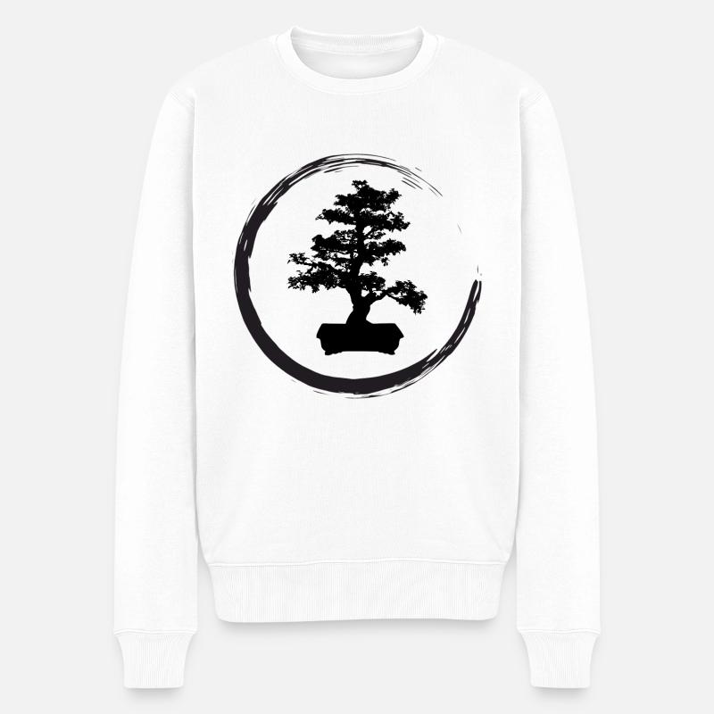 Bonsaï Calligraphie Dessin - Pull Premium bio Homme - blanc