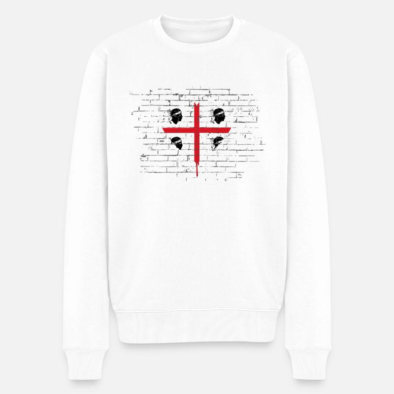 Drapeau de la Sardaigne Drapeau sarde Drapeau de la Sardaigne - Pull Premium bio Homme - blanc