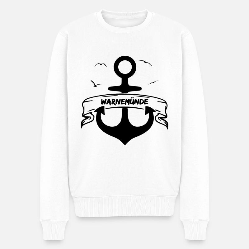 Anker Warnemünde - Männer Premium Bio Pullover - Weiß