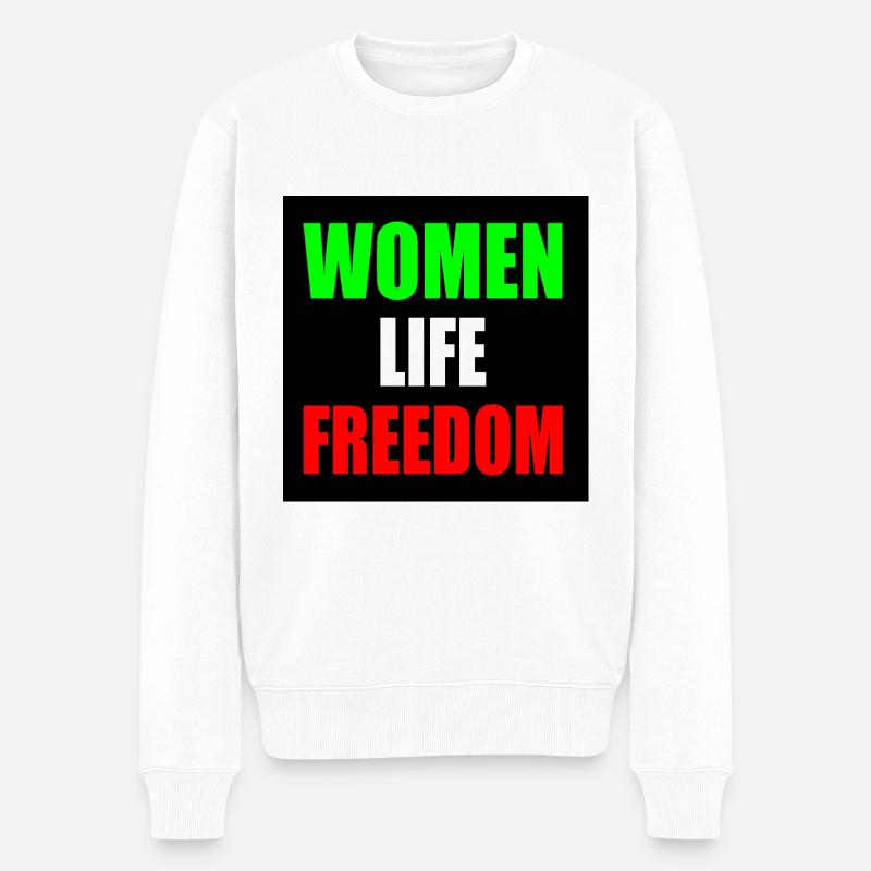 Women life freedom - Männer Premium Bio Pullover - Weiß