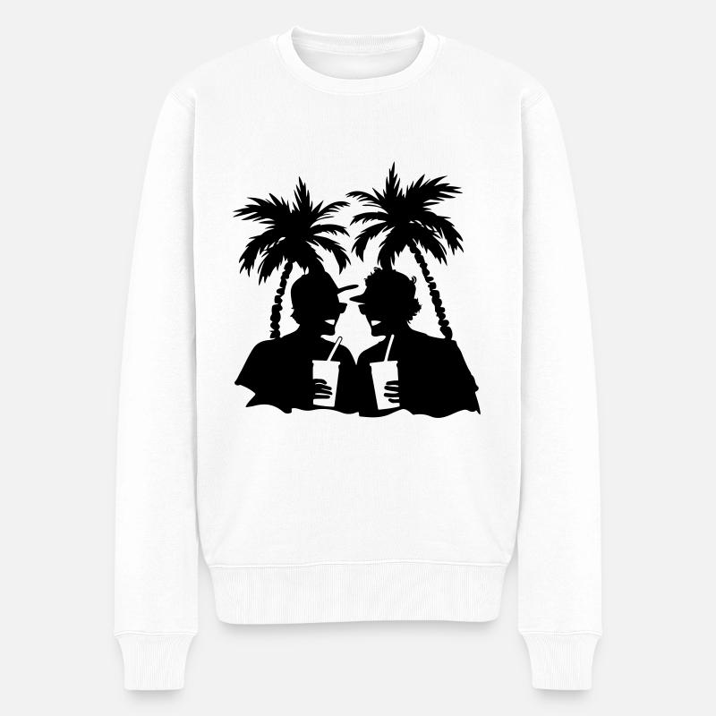 Palmiers de fête - Pull Premium bio Homme - blanc