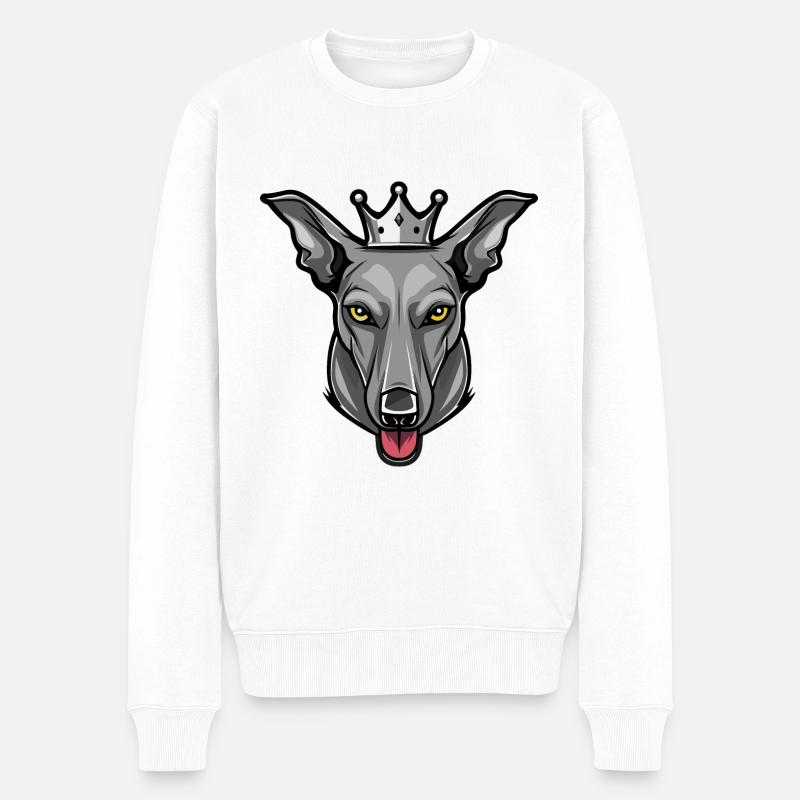 Couronne de chien Greyhound - Pull Premium bio Homme - blanc