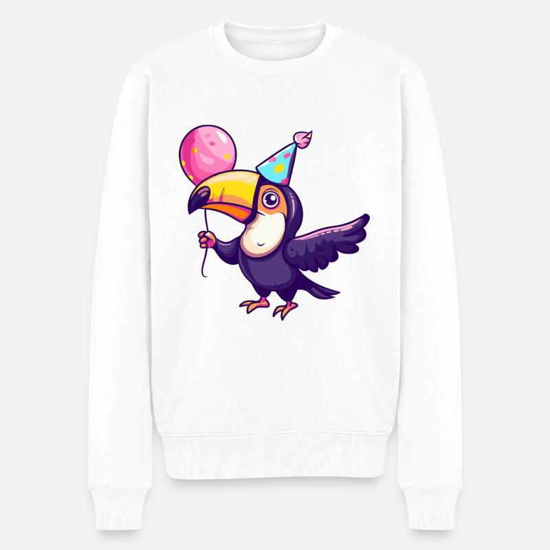 Toucan oiseau anniversaire bébé - Pull Premium bio Homme - blanc