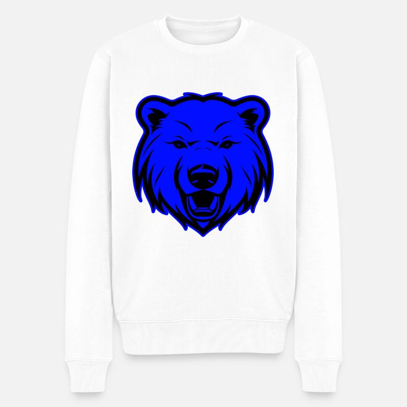 Eisbär Tier Porträt Tier Polar bär - Männer Premium Bio Pullover - Weiß
