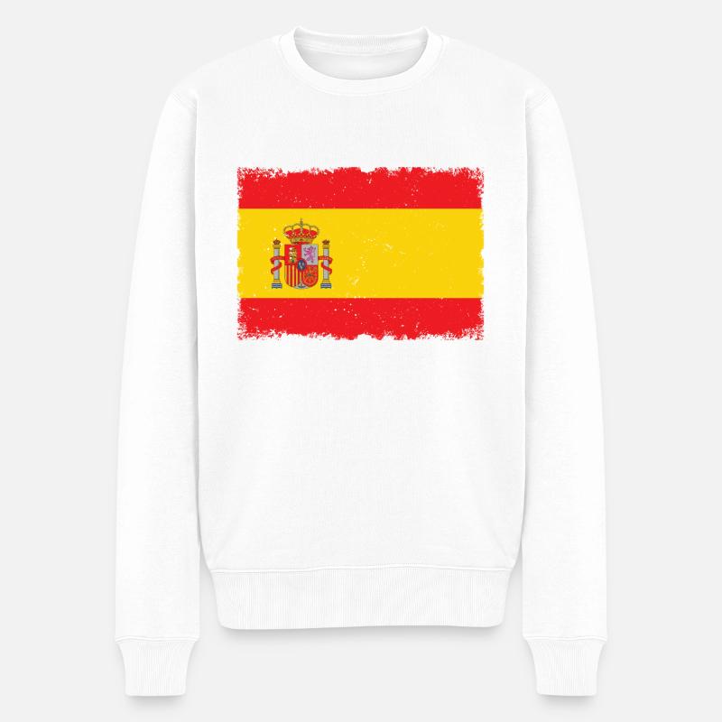 Drapeau Espagne Grunge - Pull Premium bio Homme - blanc