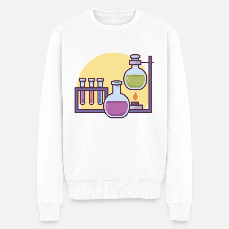 Expérience scientifique à l'école. - Pull Premium bio Homme - blanc