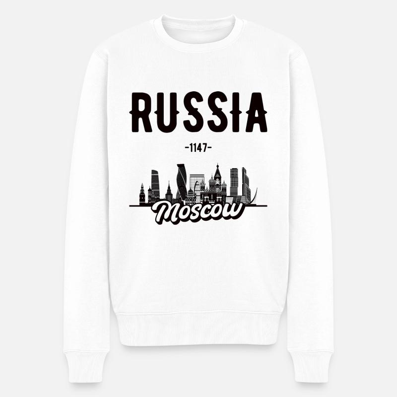 Moskau Russland Skyline Geschenk - Männer Premium Bio Pullover - Weiß