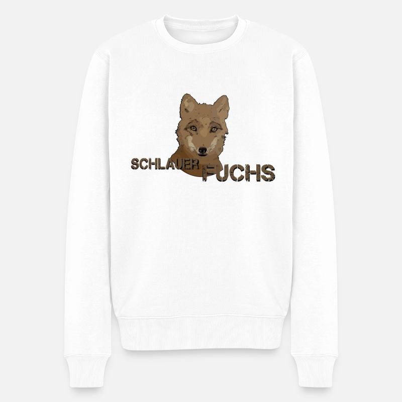Fuchs schlauer Fuchs - Männer Premium Bio Pullover - Weiß