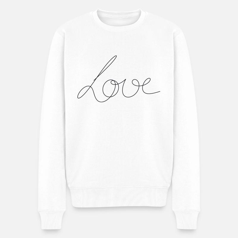 Love - Männer Premium Bio Pullover - Weiß