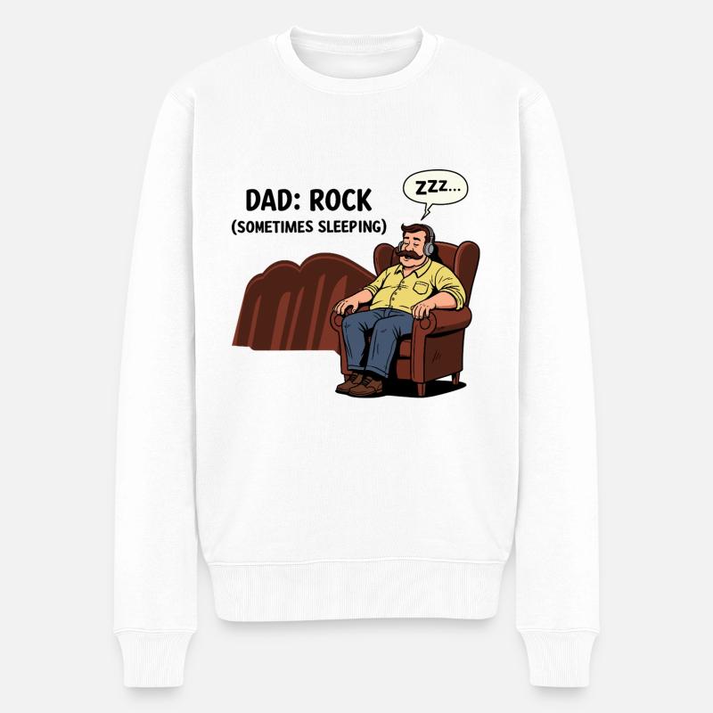 Papa: Fels - Männer Premium Bio Pullover - Weiß