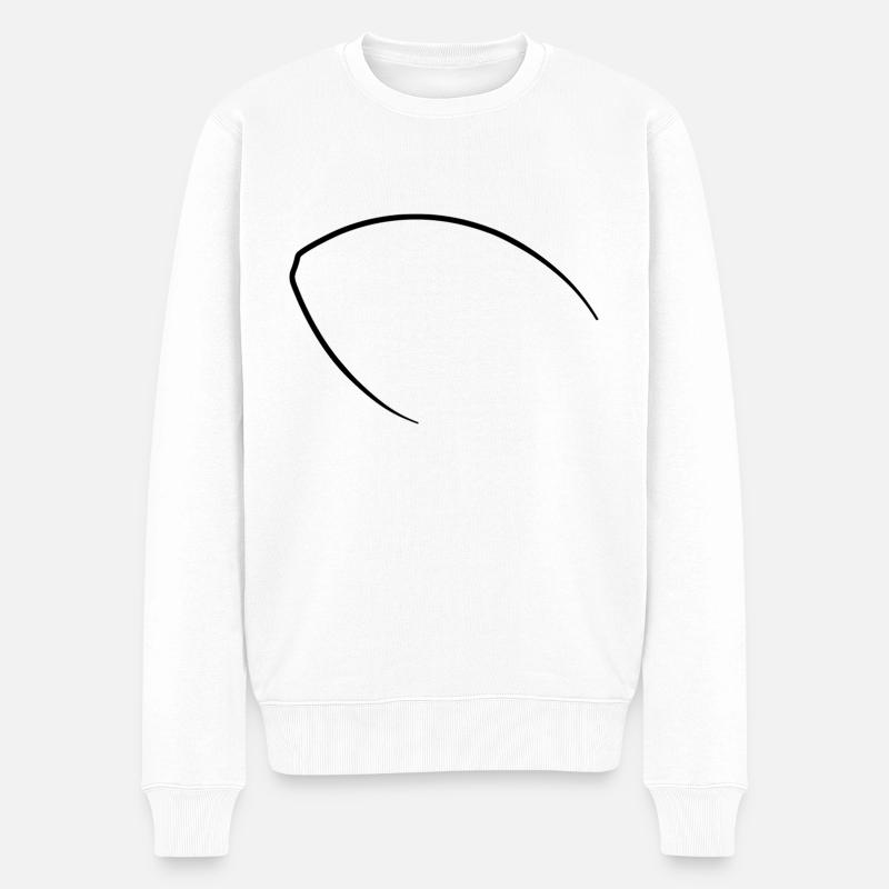 American Football Silhouette - Männer Premium Bio Pullover - Weiß