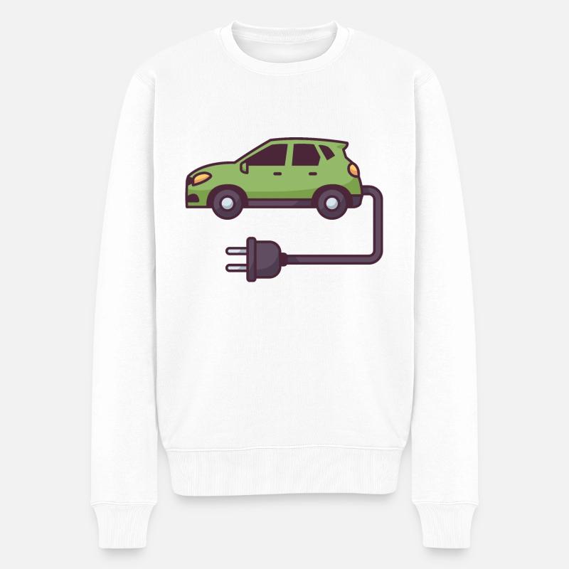Elektrisches Fahrzeug - Männer Premium Bio Pullover - Weiß