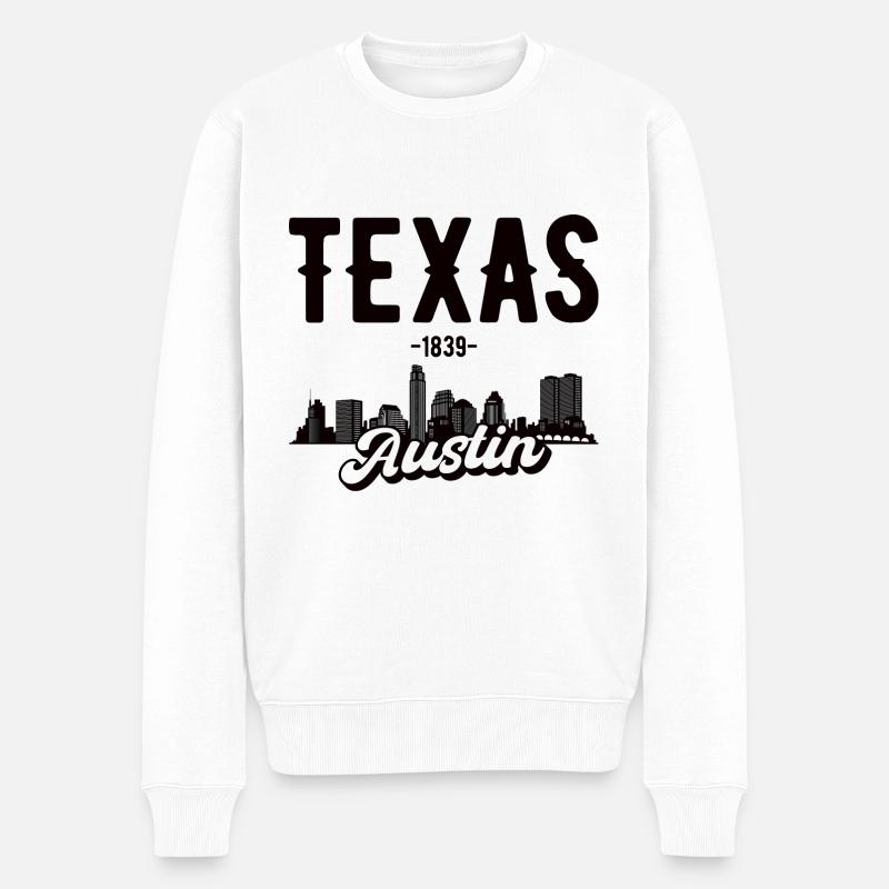 Austin Stadt Texas Geschenk - Männer Premium Bio Pullover - Weiß