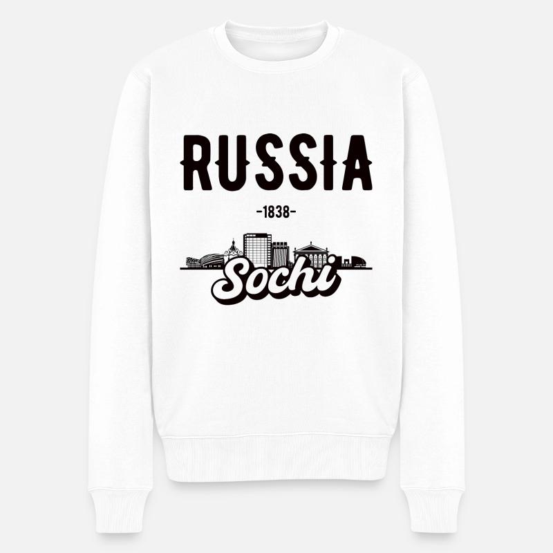 Sotchi Russland Urlaub Geschenk - Männer Premium Bio Pullover - Weiß