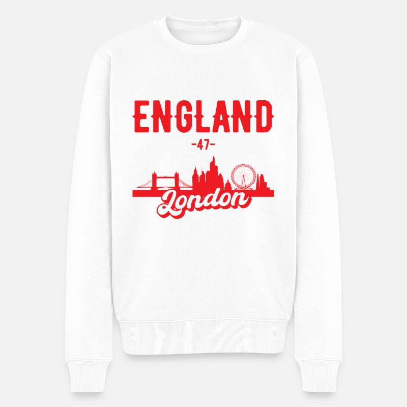 Londres Skyline, Angleterre - Pull Premium bio Homme - blanc