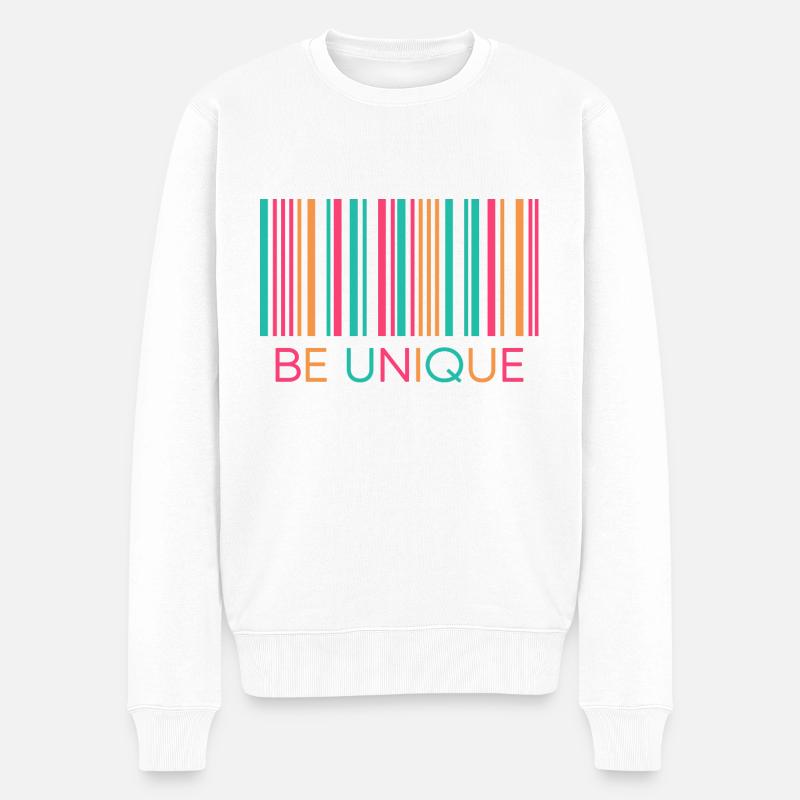 einzelstück unique barcode lgbt unikat - Männer Premium Bio Pullover - Weiß