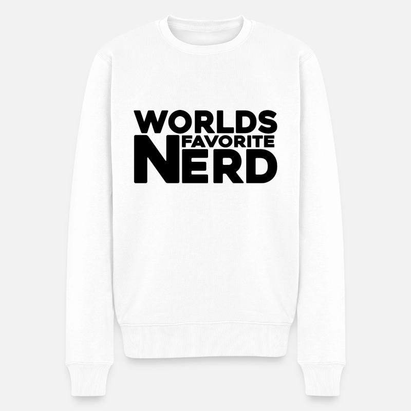 nerd coder iq server - Männer Premium Bio Pullover - Weiß
