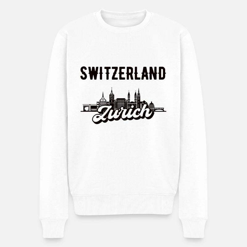 Zurich Suisse Cadeau de Noël - Pull Premium bio Homme - blanc