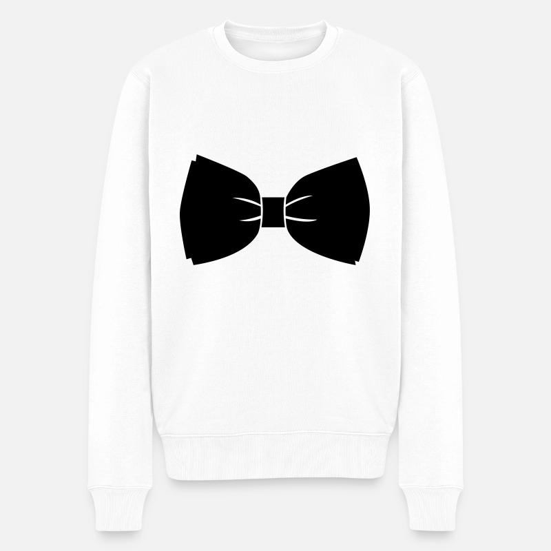 Fliege Hemd Symbol - Männer Premium Bio Pullover - Weiß