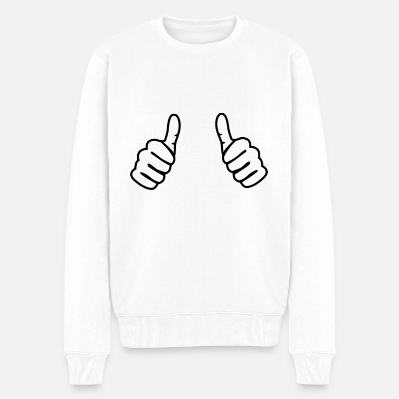 Daumen Symbol - Männer Premium Bio Pullover - Weiß