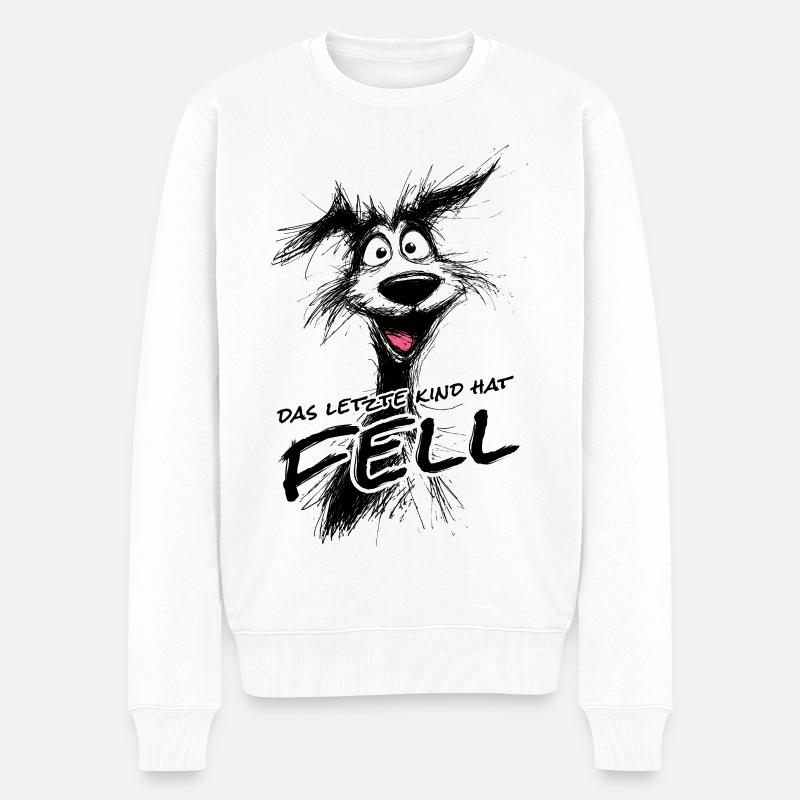Das letzte Kind hat Fell – Lustiges Hunde-Shirt! - Männer Premium Bio Pullover - Weiß