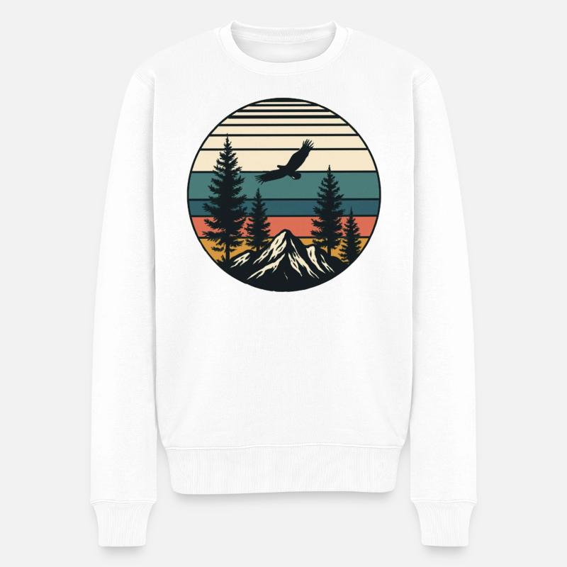 Paysage rétro vintage - Pull Premium bio Homme - blanc