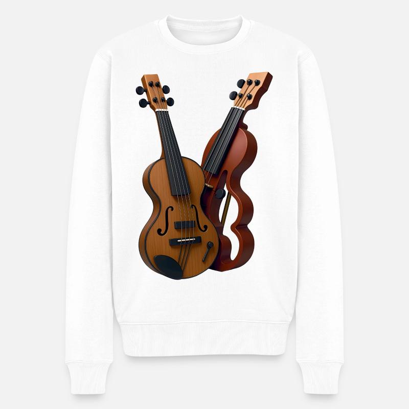GUITAR LOVERS - sound & vision - Pull Premium bio Homme - blanc